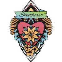 Sweetheart Сердце Тату Цветы