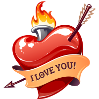 Тату Сердце I Love You Стрела Огонь