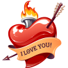 Тату Сердце I Love You Стрела Огонь