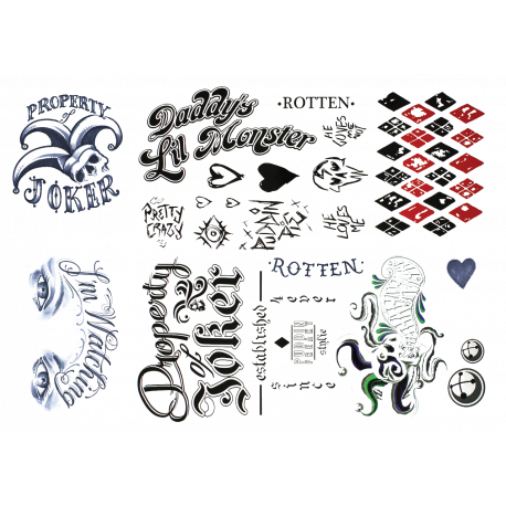 Набор татуировок Харли Квин из Отряда Самоубийц Harley Quinn Tattoo Stickerpack