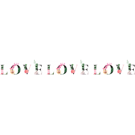 Тату Браслет Цветочный Love